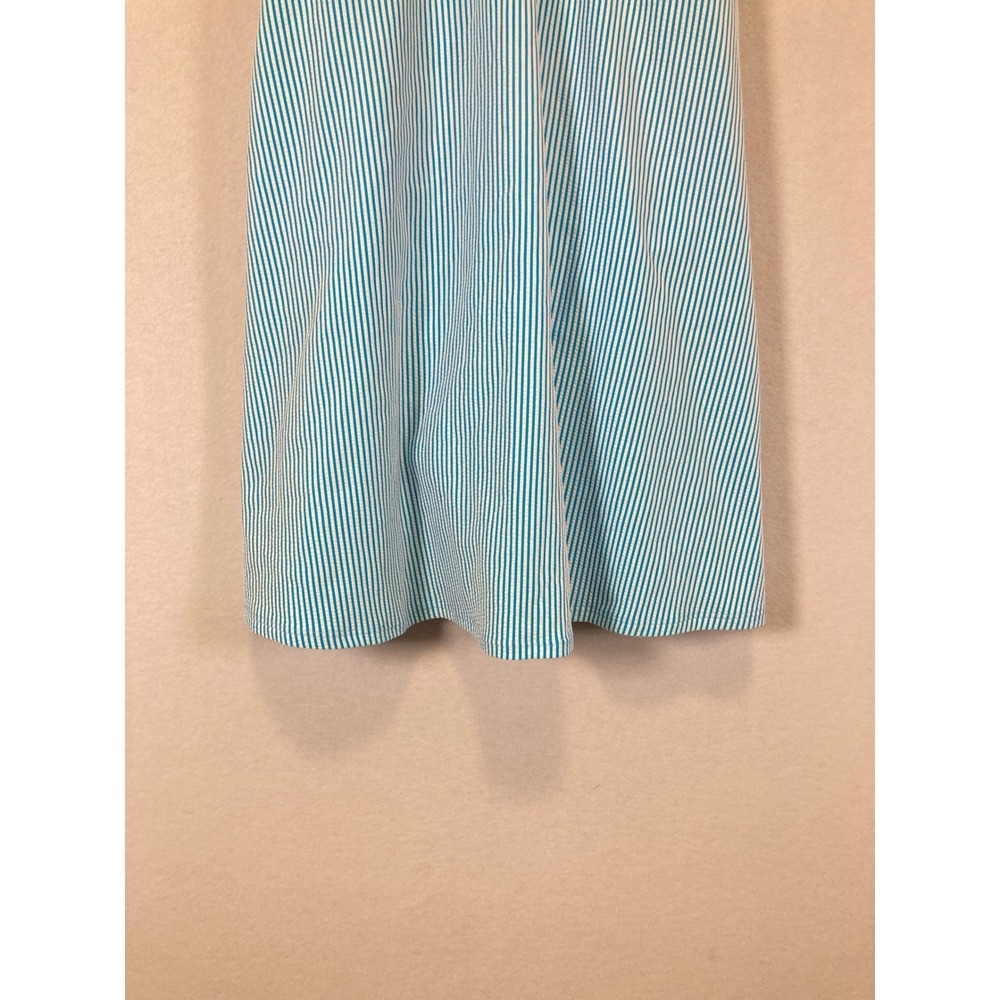 Retro Nautical Lands' End Women 8 Multi Colorblock Pinstripe Swim Dress Suit - Picture 9 of 10